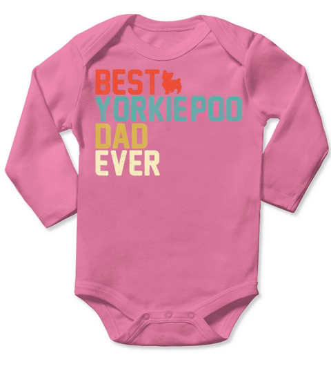 Best YORKIE-POO Dad Ever T-shirt, Vintage Retro T-shirt Long Sleeve Baby One-Piece