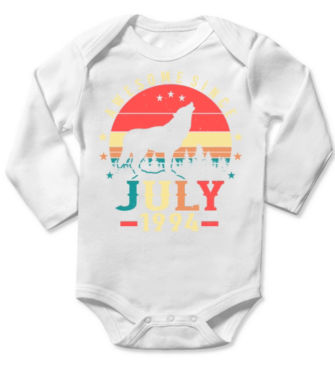 Born In July 1994 Long Sleeve Baby One-Piece