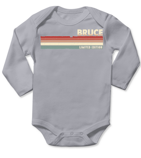 Bruce - Funny Retro Vintage Name 80s 90s Long Sleeve Baby One-Piece