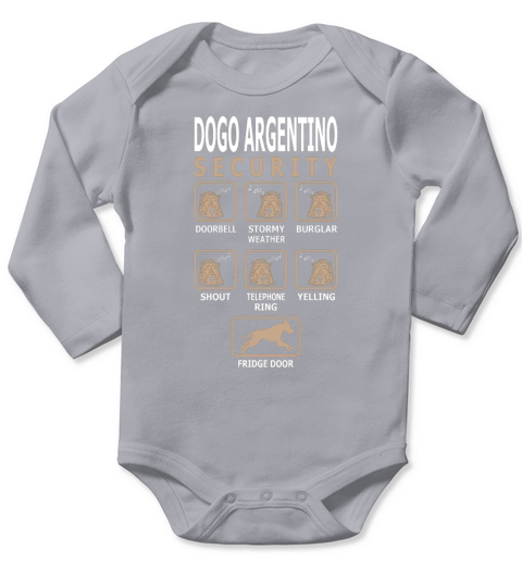 Dogo Argentino Security Long Sleeve Baby One-Piece