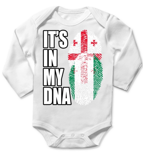Georgian And Nigerian Mix Heritage DNA Flag Long Sleeve Baby One-Piece
