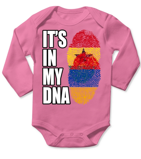 Ghanaian And Armenian Mix Heritage DNA Flag Long Sleeve Baby One-Piece
