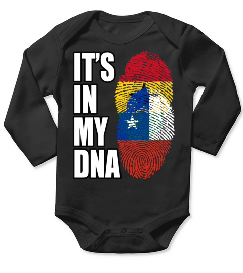 Ghanaian And Chilean Mix Heritage DNA Flag Long Sleeve Baby One-Piece