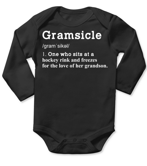 Gramsicle Funny Definition Ice Hockey Grandma Quot Long Sleeve Baby One-Piece