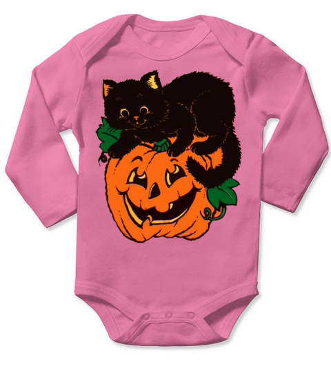 Halloween scary evil pumpkin funny pumpkin head Long Sleeve Baby One-Piece