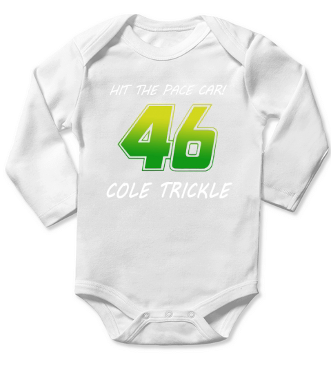 HIT THE PACE CAR COLE TRICKLE 46 DAYS OF THUNDER Long Sleeve Baby One-Piece
