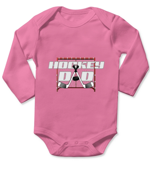 Hockey dad with net Long Sleeve Baby One-Piece