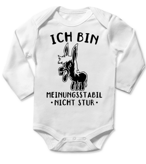 Im Stable In Opinion Not Stubborn Donkey Saying Long Sleeve Baby One-Piece