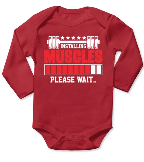 Installing Funny Gym Workout Fitness Weightlifting Long Sleeve Baby One-Piece