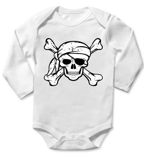 Jolly Roger Pirate Shirt Pirates Cool Party Tee Shirts Long Sleeve Baby One-Piece