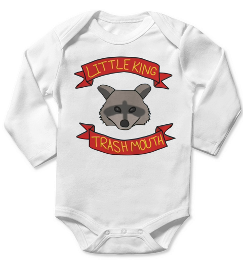 Little King Trash Mouth Long Sleeve Baby One-Piece