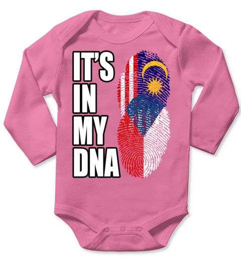 Malaysian And Czech Mix Heritage DNA Flag Long Sleeve Baby One-Piece