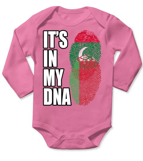 Maldivian And Belarusian Mix Heritage DNA Flag Long Sleeve Baby One-Piece