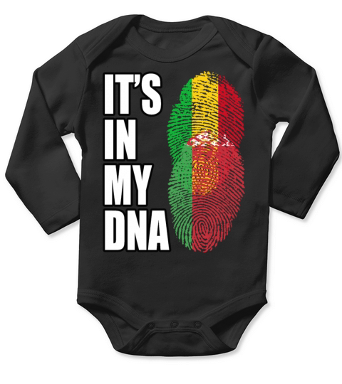 Malian And Belarusian Mix Heritage DNA Flag Long Sleeve Baby One-Piece