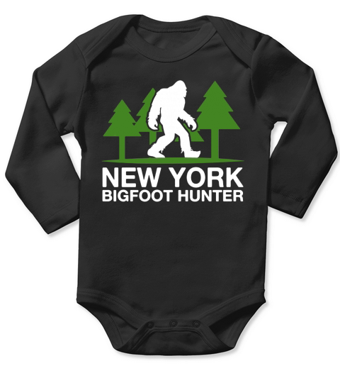 New York Bigfoot Hunter Funny Sasquatch T-Shirt Long Sleeve Baby One-Piece