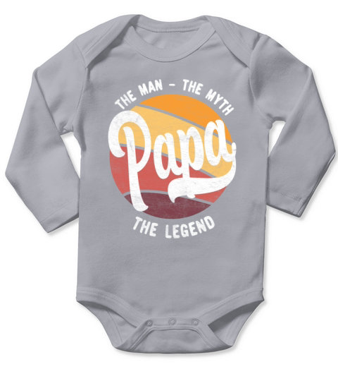 Papa The Man The Myth The Legend 1 black Long Sleeve Baby One-Piece