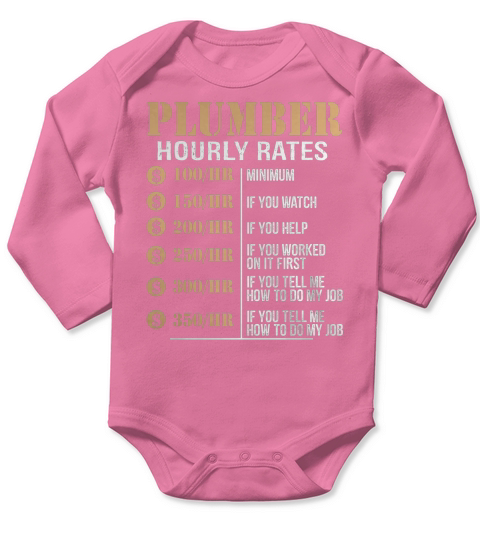 Plumber hourly rates Long Sleeve Baby One-Piece