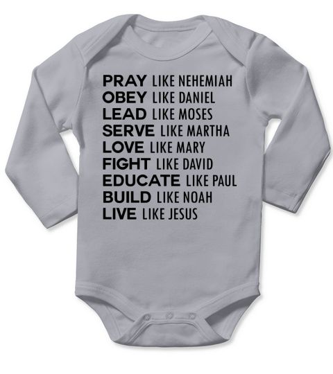 Pray like Nehemiah Long Sleeve Baby One-Piece