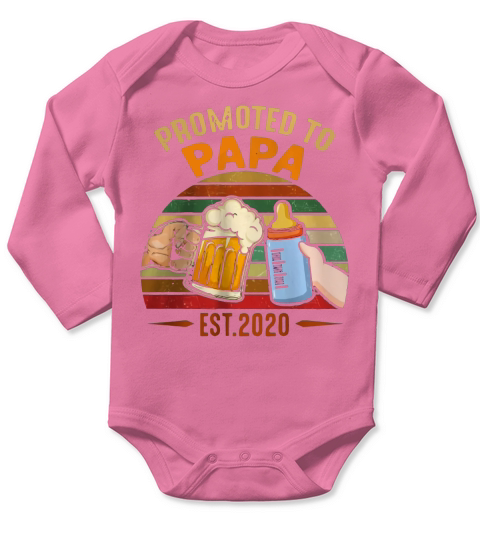 Promoted To Papa EST 2020 vintage shirt Long Sleeve Baby One-Piece