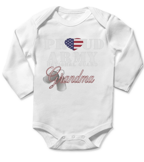Proud Army National Guard Grandma Long Sleeve Baby One-Piece