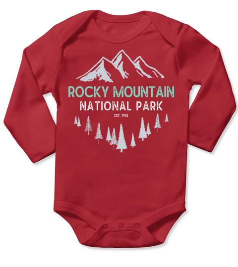 Rocky Mountain Vintage National Park Colorado Souv Long Sleeve Baby One-Piece