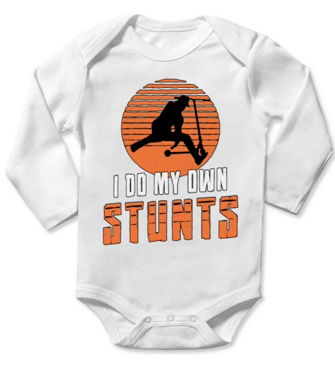 Scooter Driver I Do My Own Stunts Stunt Vintage Long Sleeve Baby One-Piece