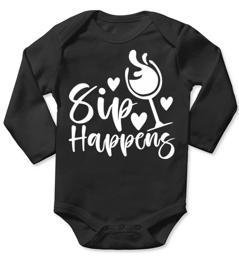 Sip Happens Long Sleeve Baby One-Piece