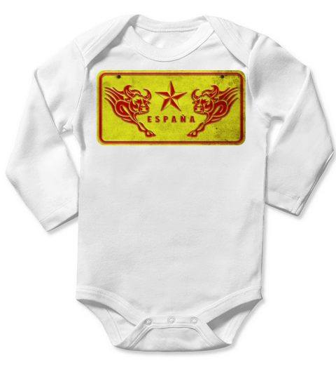 Spain Bull Vintage Sign Long Sleeve Baby One-Piece