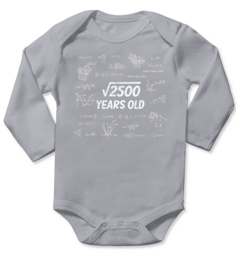Square Root Of 2500 - 50th Birthday Math Nerd Long Sleeve Baby One-Piece