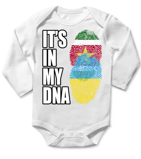 Surinamese And Ukrainian Vintage Heritage DNA Flag Long Sleeve Baby One-Piece