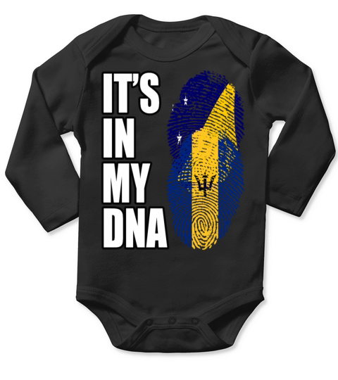 Tokelauan And Barbadian Mix Heritage DNA Flag Long Sleeve Baby One-Piece
