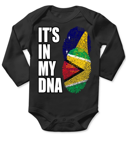 Tokelauan And Guyanese Mix Heritage DNA Flag Long Sleeve Baby One-Piece