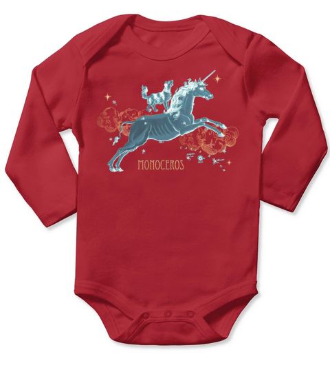 Unicorn Constellation Monoceros Long Sleeve Baby One-Piece