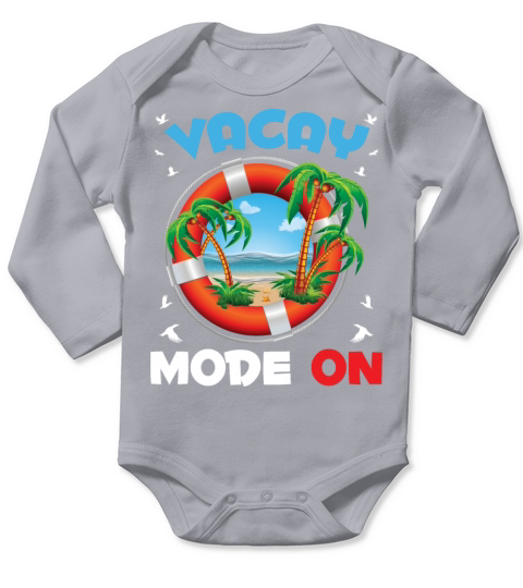 Vacay Mode On Funny Teacher Student Summer Long Sleeve Baby One-Piece