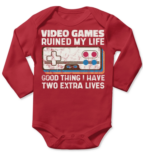 Video Games Ruined My Life - Classic Video Console Long Sleeve Baby One-Piece
