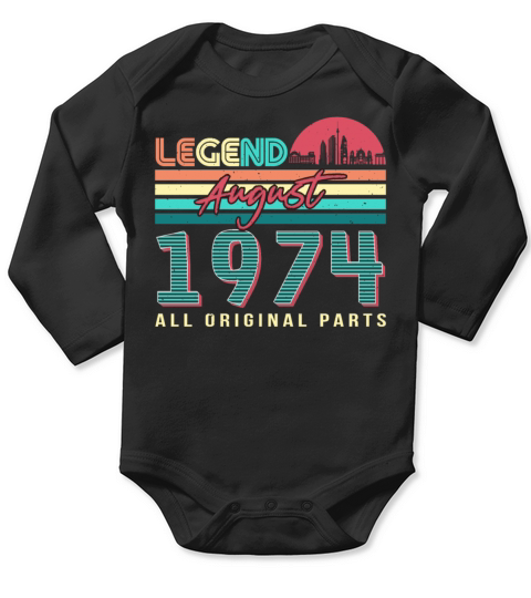 Vintage 1974 August Long Sleeve Baby One-Piece