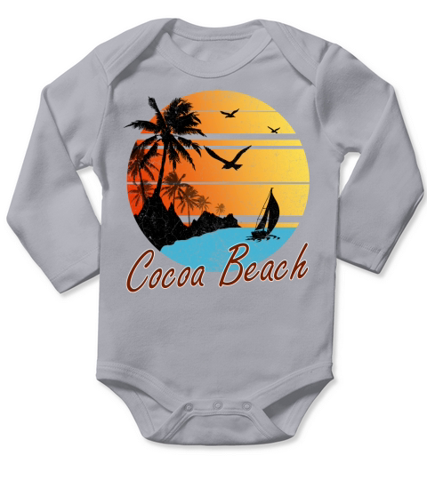 Vintage Cocoa Beach Beach Summer Gift 2020 - Baby Onesie Long Sleeve Baby One-Piece