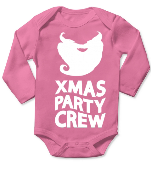 Merry Christmas Xmas Party Crew Santa Claus Beard Holiday Season Long Sleeve Baby One-Piece