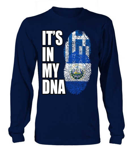 Greek And Salvadoran Mix Heritage DNA Flag Long sleeved Unisex