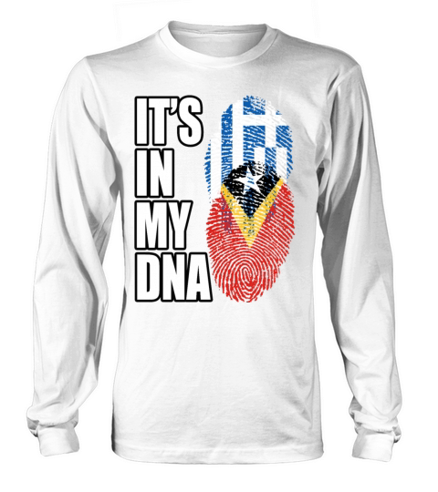 Greek And Timorese Mix Heritage DNA Flag Long sleeved Unisex