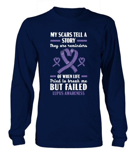 Lupus Awareness Purple Ribbon Autoimmune Disease Long sleeved Unisex