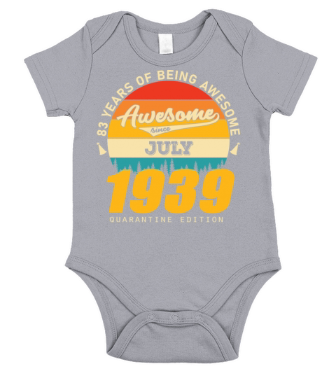 1939 Quarantine Edition July 83th birthday gift Short Sleeve Baby One-Piece
