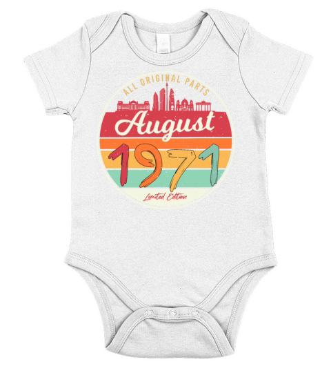 1971 In August Vintage Short Sleeve Baby One-Piece
