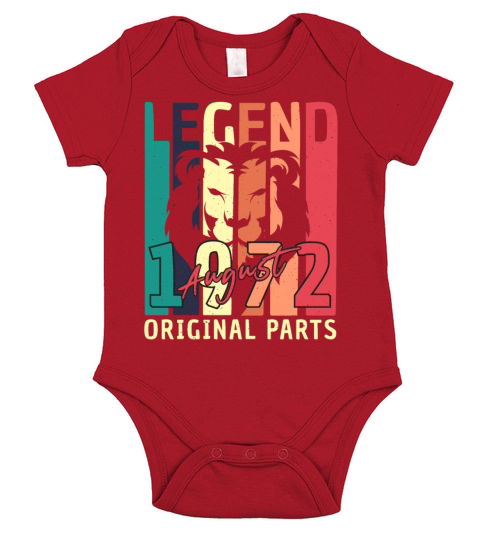 1972 August 50th Year Of Life Short Sleeve Baby One-Piece