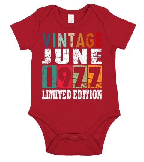 1977 vintage born in June gift Short Sleeve Baby One-Piece