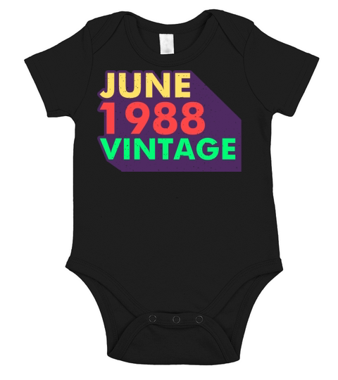 1988 vintage born in June gift Short Sleeve Baby One-Piece