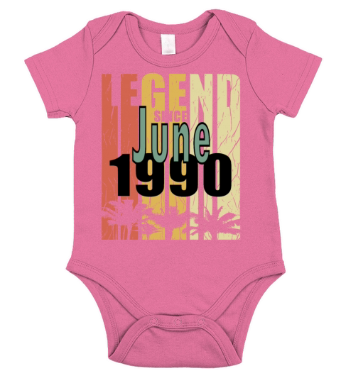 1990 vintage born in June gift Short Sleeve Baby One-Piece