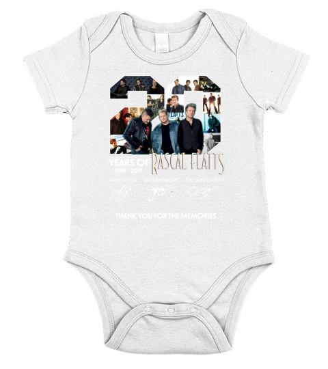 20 Years Of Rascal Flatts 1999 2019 Thank You For The Memories Signatures shirt Short Sleeve Baby One-Piece