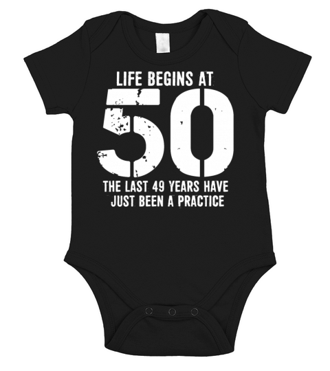 50th Birthday 50 Fifty Fiftieth Age Anniversary Short Sleeve Baby One-Piece