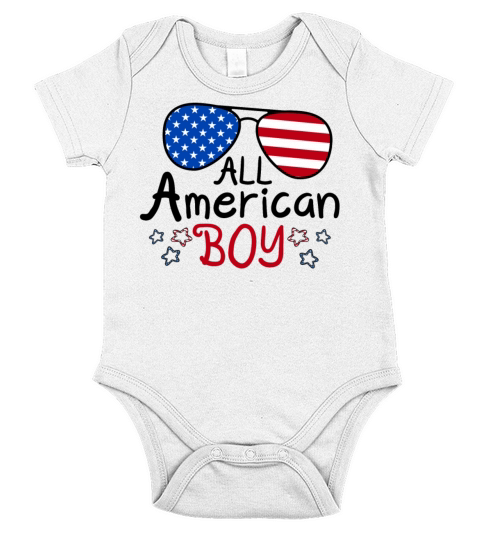 All American Boy 4th of July Short Sleeve Baby One-Piece